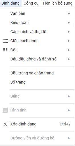 Các tính năng soạn thảo văn bản trên Google Docs 5